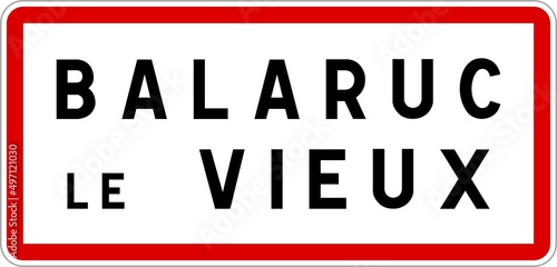 Panneau entrée ville agglomération Balaruc-le-Vieux / Town entrance sign Balaruc-le-Vieux photo