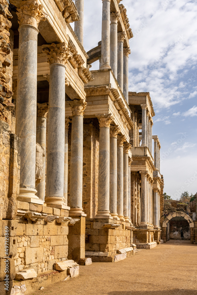detail view of the Roman amphitheater in historic Merida detail view of the Roman amphitheater in historic Merida