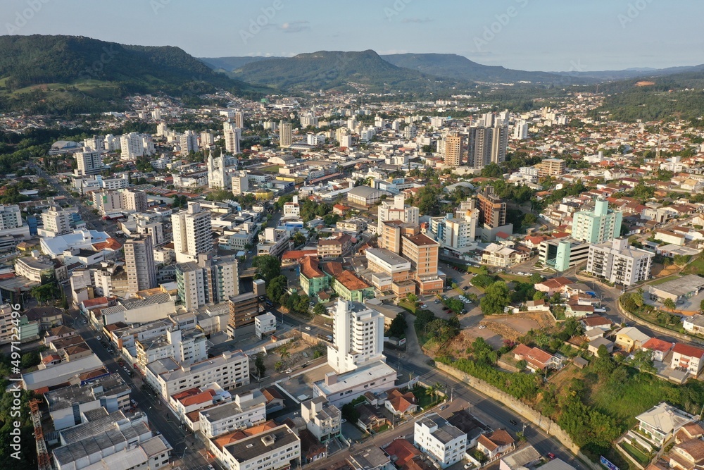 Centro de Rio do Sul - Vista de cima da rua XV de Novembro
