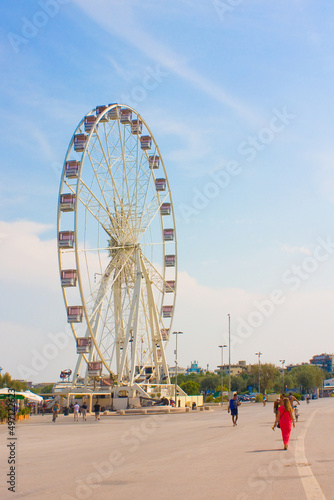 View of the Ferris wheel in Rimini, Italy