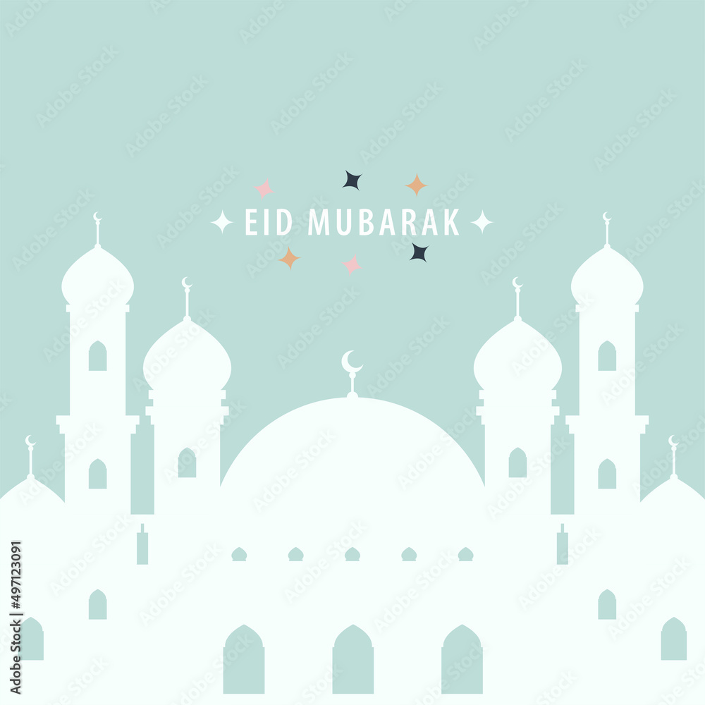 Happy Eid Mubarak Flat Design Background