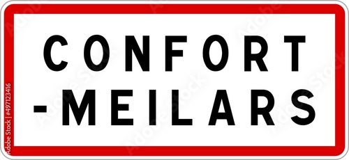 Panneau entrée ville agglomération Confort-Meilars / Town entrance sign Confort-Meilars photo