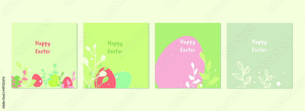 Happy Easter Cards with spring elements Happy Easter Cards with spring elements