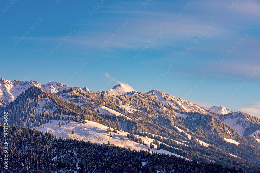 Allgäuer Berge im Winter  - Alpen - Schnee