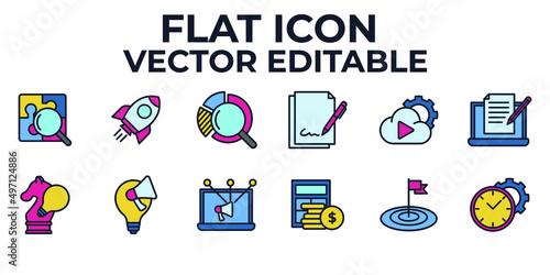business marketing set icon symbol template for graphic and web design collection logo vector illustration
