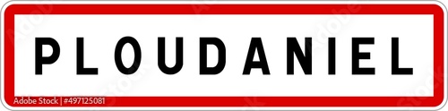 Panneau entrée ville agglomération Ploudaniel / Town entrance sign Ploudaniel
