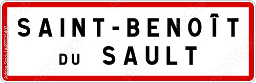 Panneau entrée ville agglomération Saint-Benoît-du-Sault / Town entrance sign Saint-Benoît-du-Sault photo