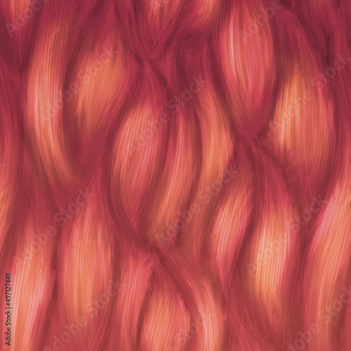 Abstract orange and red curly hair texture pattern background. 