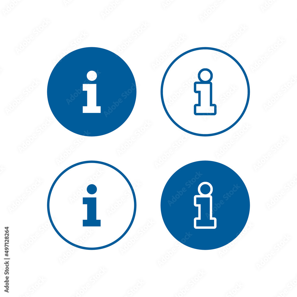 Set of info symbols for use as web UI icons Set of info symbols for use as web UI icons