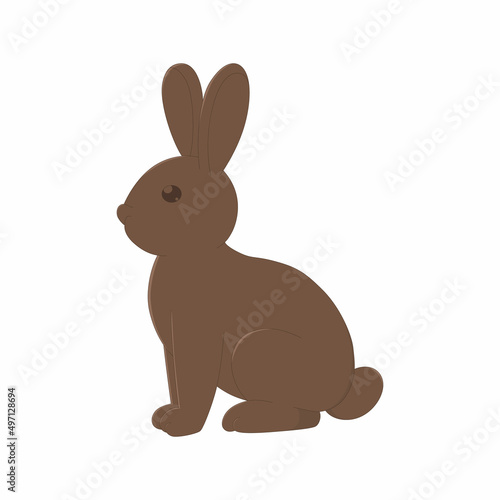 Chocolate Easter bunny in cartoon style. Colorful vector illustration isolated on a white background © tsandra