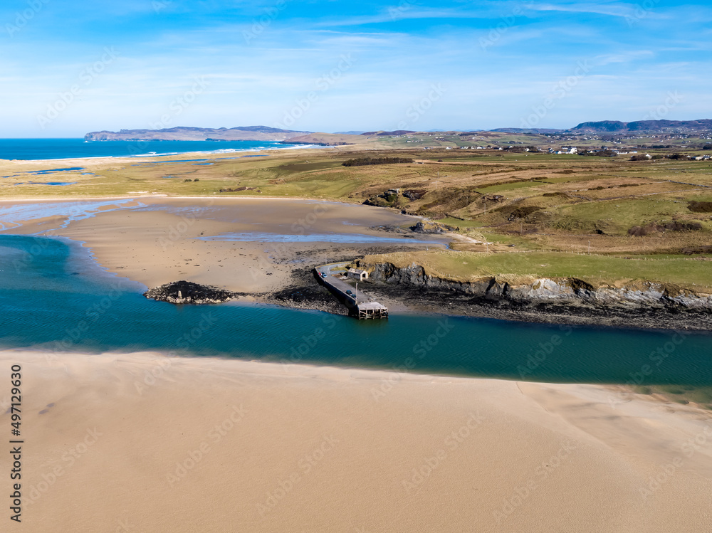 Aerial view of Ballyness Bay in County Donegal - Ireland