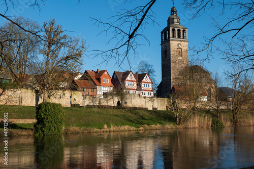 photo of the city wall and old town of Bad Sooden Allendorf in Hesse, Germany