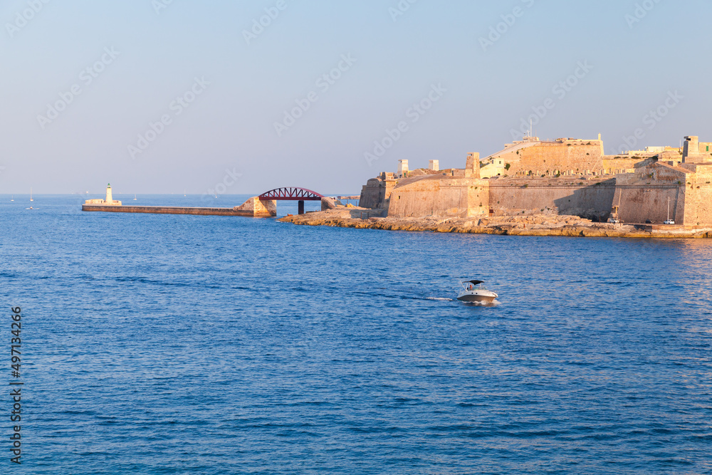 St. Elmo bridge and Lighthouse tower, Valletta