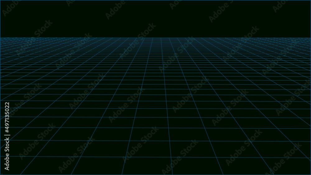 Vector perspective mesh. Wireframe dark horizon 3d mesh. Perspective grid background texture. Vector perspective mesh. Wireframe dark horizon 3d mesh. Perspective grid background texture.