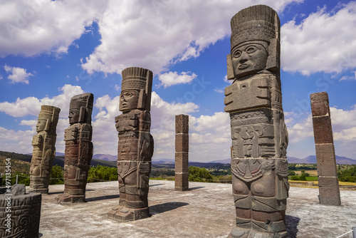 Tula Warrior Atlantes, ancient Toltec Columns in Mexico