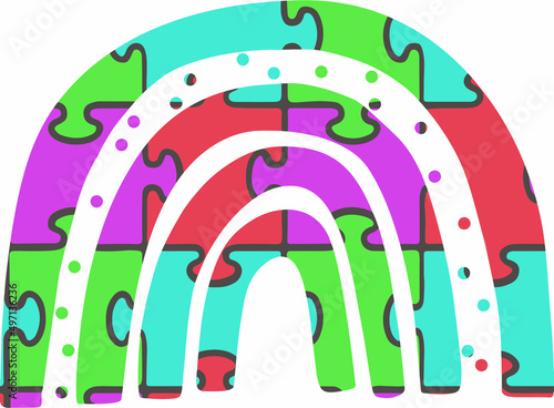 Autism Awareness Rainbow Puzzle