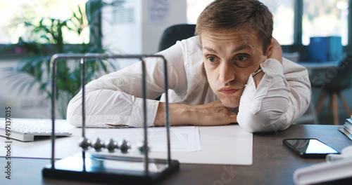 Obraz na plátně Lazy inefficient businessman in the office