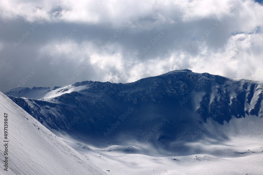 Harsh winter landscape in the Transylvanian Alps, Romania, Europe