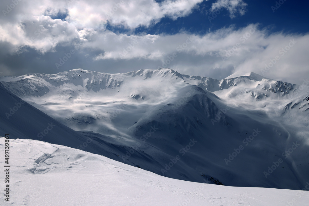 Winter landscape in the Transylvanian Alps - Fagaras Mountains, Romania, Europe