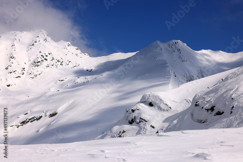 Mountain landscape in winter. Fagaras Mountains, Romania, Europe © Rechitan Sorin