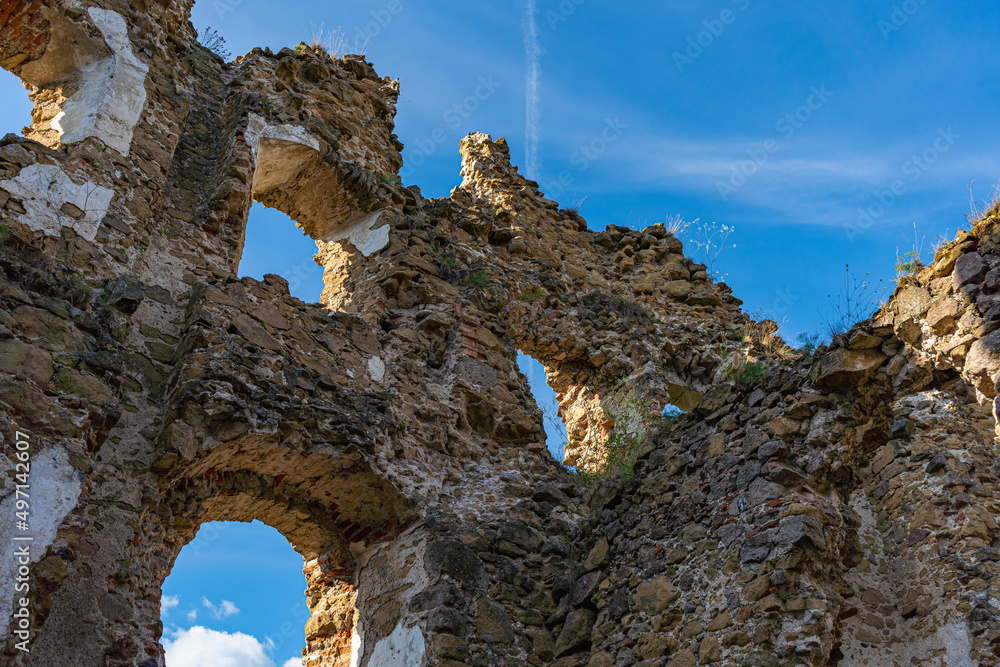 Ruins of Castle Sasov in Sasovske Podhradie, Slovakia