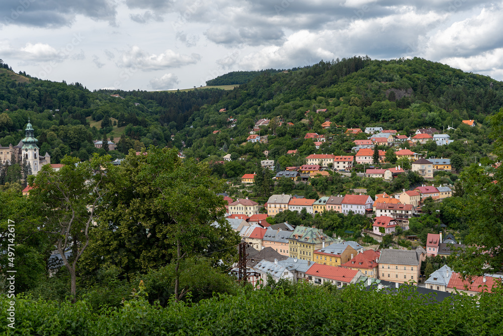 view to the roofs of houses of the City Banska Stiavnica, Slovakia