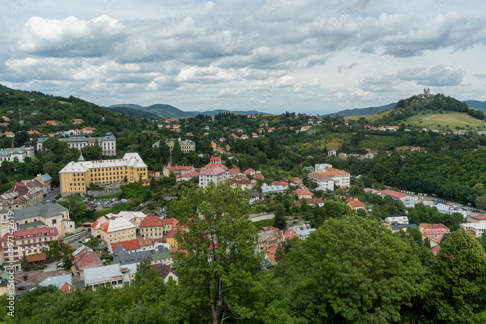 view to the roofs of houses of the City Banska Stiavnica, Slovakia