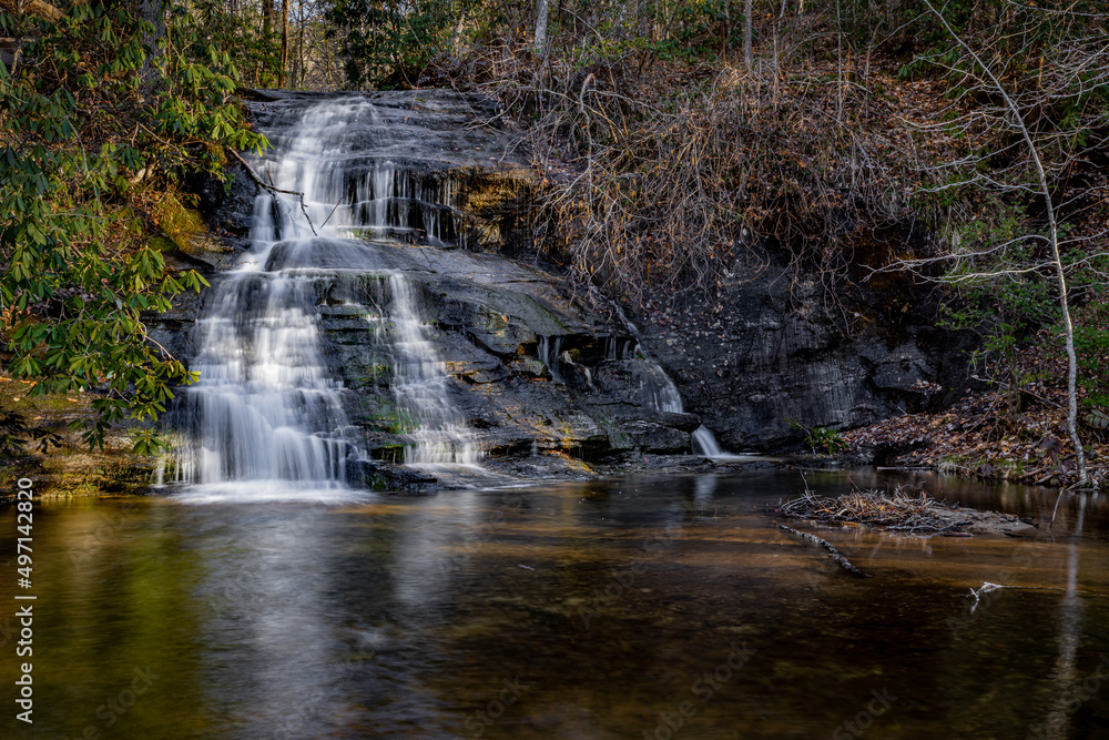 The lower Falls of Greenville's Wayside Park in early spring