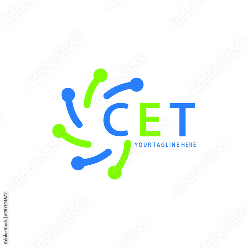 CET logo design initial creative letter on white background.
CET vector logo simple, elegant and luxurious,technology logo shape.CET unique letter logo design. 