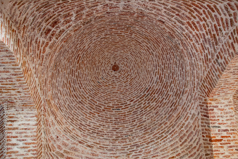 Naklejka premium The ceiling of the mosque is made of red brick