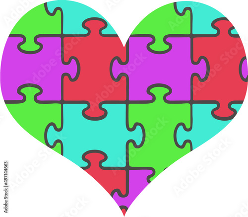 Autism Awareness Puzzle Heart