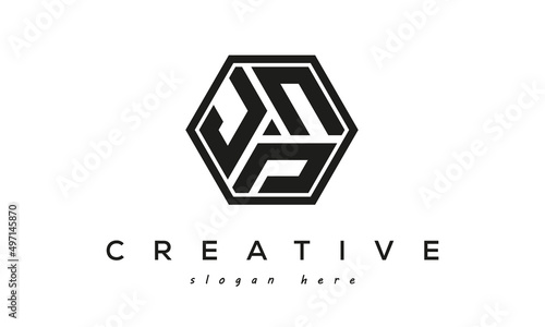 Valokuva JND creative polygon three letter logo design