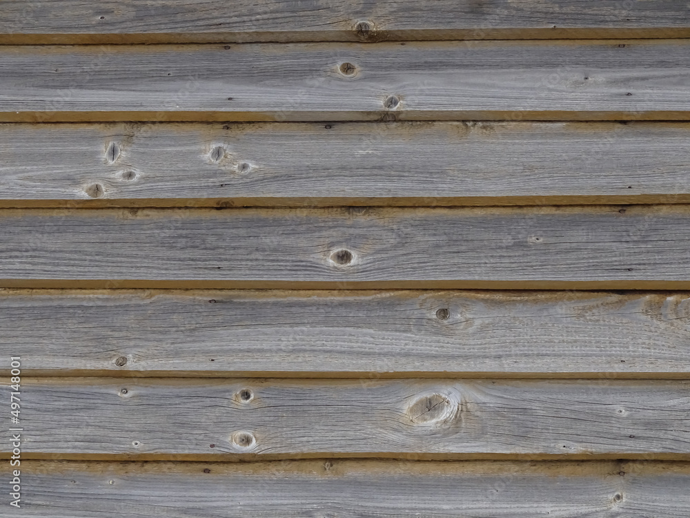 Obraz premium Full frame, close up of light brown, greige wooden horizontal planks texture. Background or backdrop