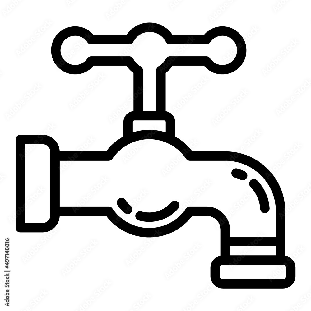 Faucet Flat Icon Isolated On White Background Faucet Flat Icon Isolated On White Background