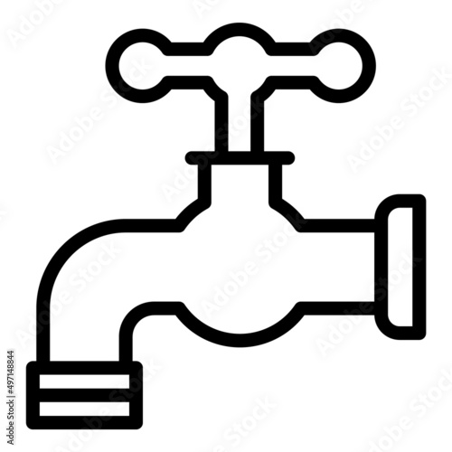 Faucet Flat Icon Isolated On White Background