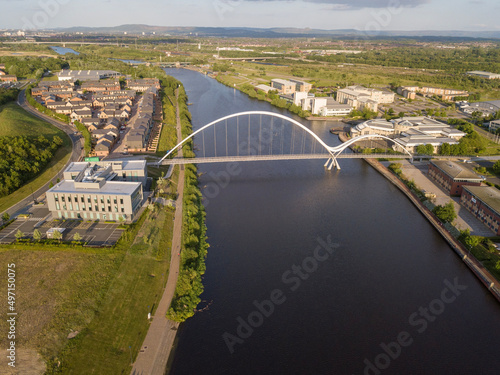 Obraz na płótnie aerial view of the River Tees showing w salonie