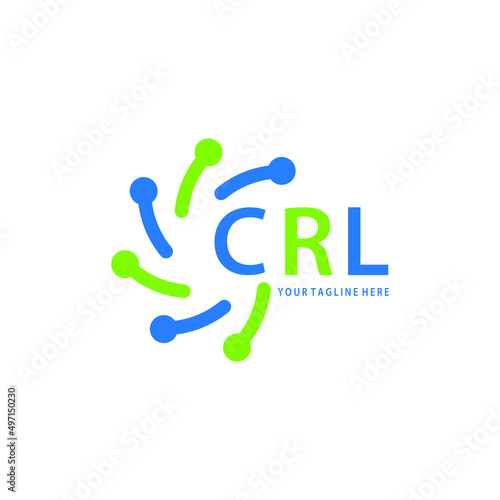 CRL logo design initial creative letter on white background.
CRL vector logo simple, elegant and luxurious,technology logo shape.CRL unique letter logo design. 
 photo