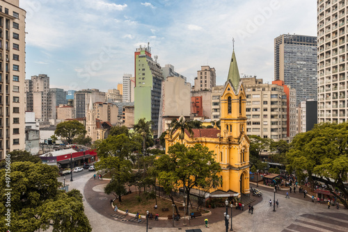 Vista do Largo do Paissandu, centro da cidade de São Paulo, Brasil.