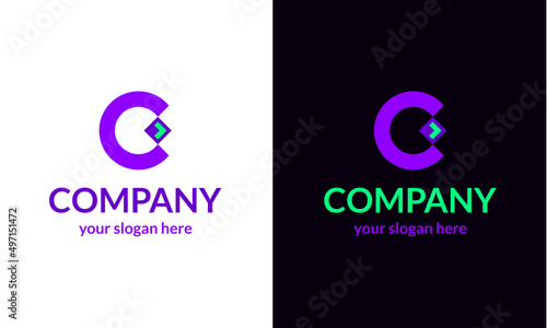hi-tech logo company startup. vector , Minimal Design
Letter C
