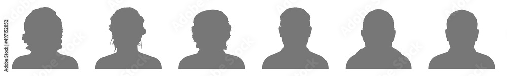 Avatar Icon Silver Gray | Illustration | Avatars User Icon Client Silhouette Symbol | Member Profile Logo | Avatar Login Head Female Male Sign | Avatar Isolated | Variations
