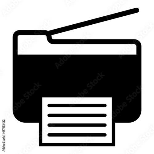 Printer Flat Icon Isolated On White Background