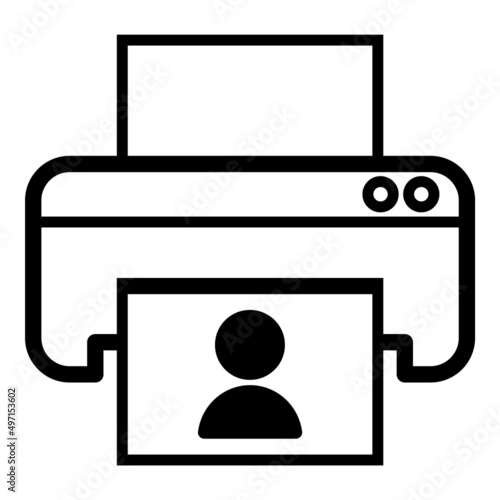Photo Printer Flat Icon Isolated On White Background
