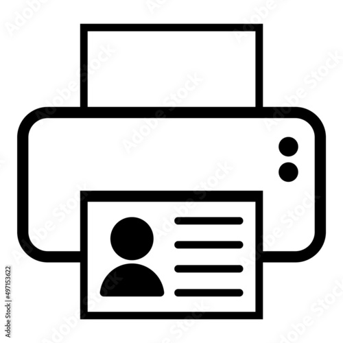 Photo Printer Flat Icon Isolated On White Background