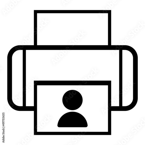 Photo Printer Flat Icon Isolated On White Background