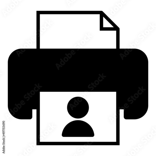 Photo Printer Flat Icon Isolated On White Background