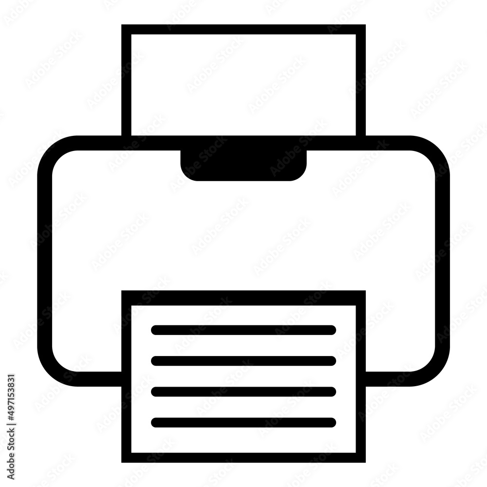 Printer Flat Icon Isolated On White Background Printer Flat Icon Isolated On White Background