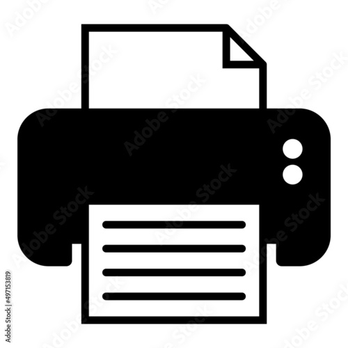 Printer Flat Icon Isolated On White Background