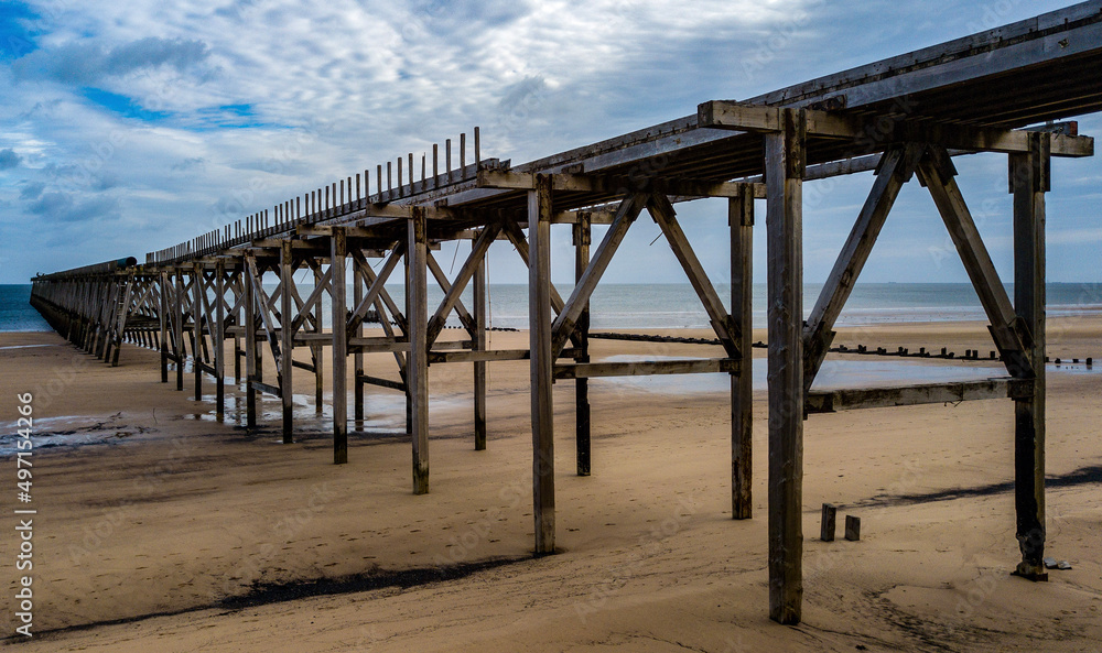 Steetly pier on the beach at Hartlepool