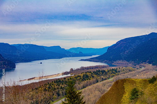Columbia River Gorge, Oregon. Looking out from Crown Point