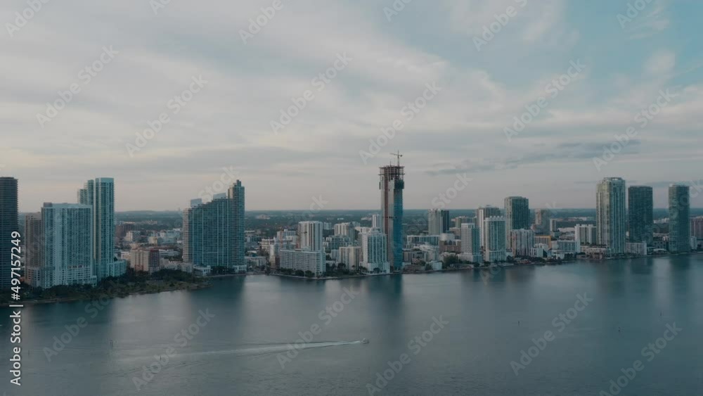 Miami city center and Biscayne bay Miami city center and Biscayne bay